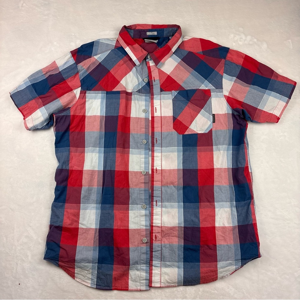 Men's Red and Blue Plaid Shirt